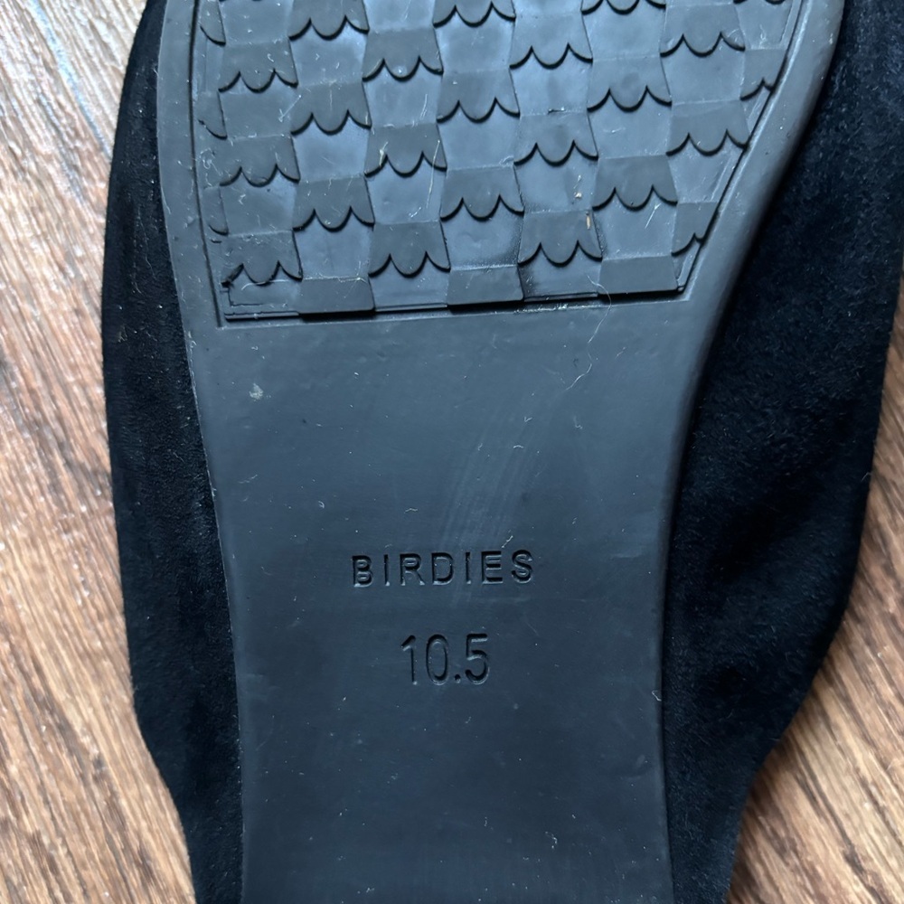 Birdies The Swan Black Suede Pointed Toe Mules Flats - Size 10.5 - Picture 4 of 11